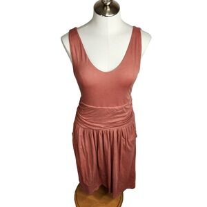 Synergy Organic Clothing Womens Sleeveless Dress Size Small Pockets Stretch Pink